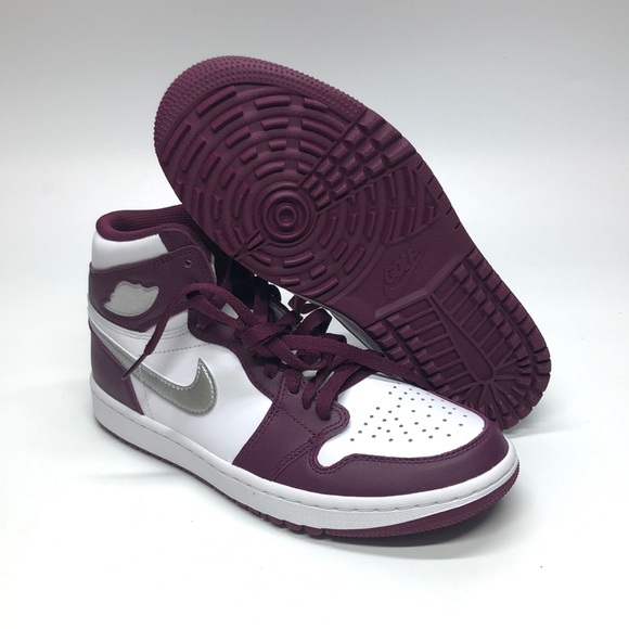 New Nike Air Jordan 1 High G Golf Shoes Bordeaux White DQ0660-103 - Picture 1 of 5
